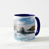 Tauben-Punkt-Leuchtturm-Tasse Tasse (VorderseiteRechts)
