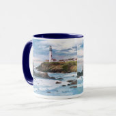 Tauben-Punkt-Leuchtturm-Tasse Tasse (Vorderseite Links)