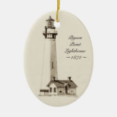 Tauben-Punkt-Leuchtturm-Verzierung Keramik Ornament (Vorne)