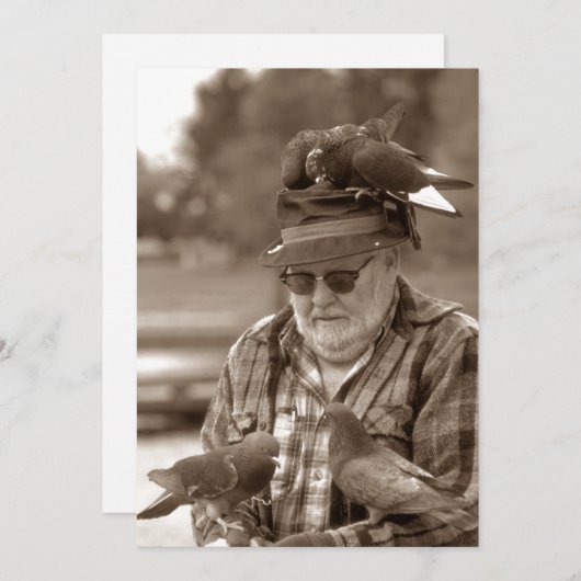 Tauben Roost Man Rente Party Einladung (Vorne/Hinten)