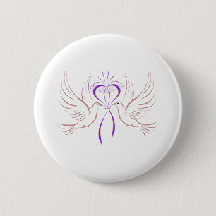 Tauben-rosa Band Button