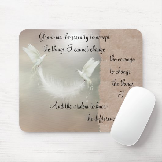 Tauben-Ruhe-Gebet Mousepad ~ Beige (Mit Mouse)