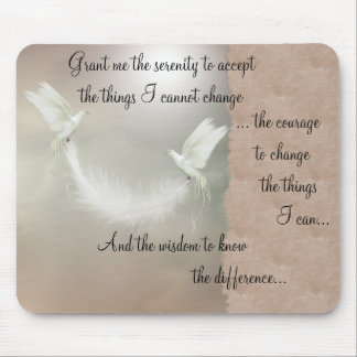 Tauben-Ruhe-Gebet Mousepad ~ Beige