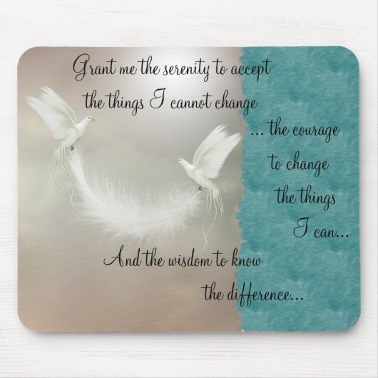 Tauben-Ruhe-Gebet Mousepad ~ Gold (Vorne)