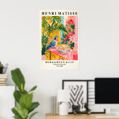 Tauben-Trinkkaffee-Kunstposter Lustiger Matisse Poster (Heimbüro)