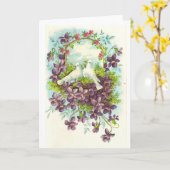 Tauben und Blume Karte (Gelbe Blume)