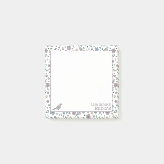 Tauben und Blume Post-it Klebezettel (Vorderseite)