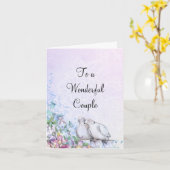 Tauben und Blumen Karte (Gelbe Blume)