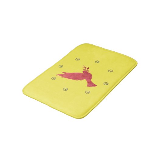 Tauben und Friedenszeichen Badematte (Schrägansicht)