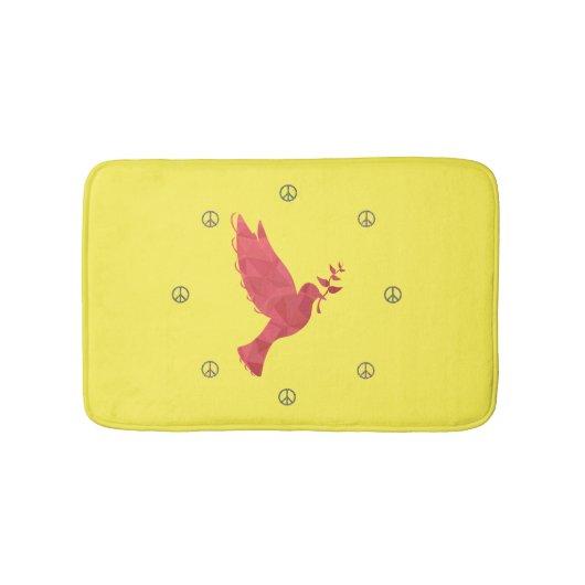 Tauben und Friedenszeichen Badematte (Vorderseite)