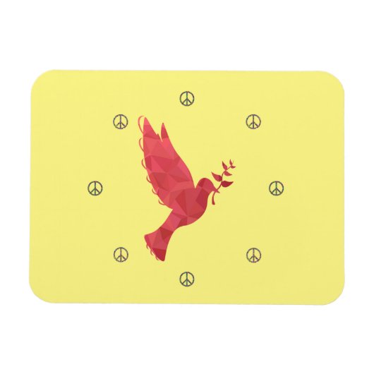 Tauben und Friedenszeichen Magnet (Horizontal)