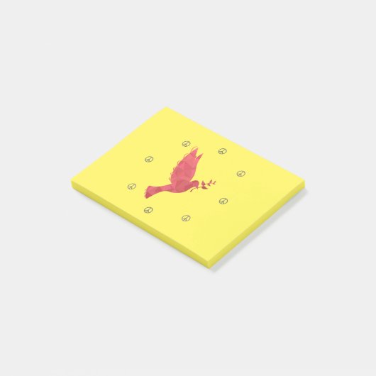 Tauben und Friedenszeichen Post-it Klebezettel (angewinkelt)