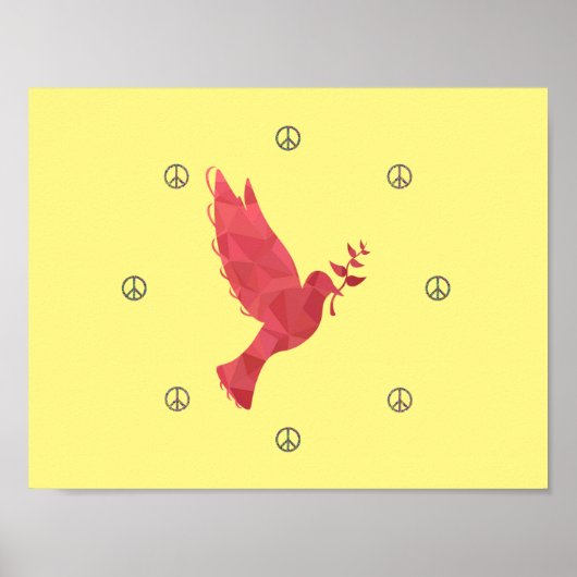 Tauben und Friedenszeichen Poster (Vorne)