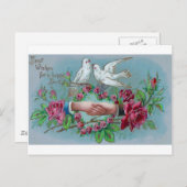 Tauben und Handshake zum Geburtstag Postkarte (Vorne/Hinten)
