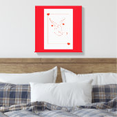 Tauben und Herz Leinwanddruck (Insitu (Schlafzimmer))