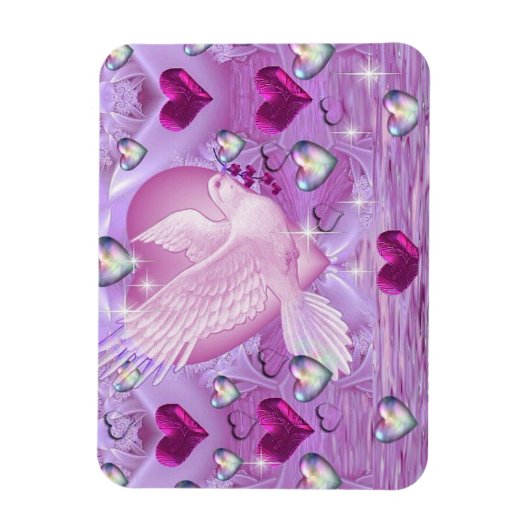 Tauben und Herz Magnet (Vertikal)