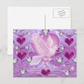 Tauben und Herz Postkarte (Vorne/Hinten)