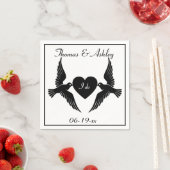 Tauben und Herz Serviette (Beispiel)