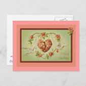 Tauben und Herzschrittkarten Feiertagspostkarte (Vorne/Hinten)