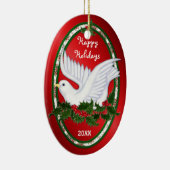 Tauben und Holly-Ornamente Keramikornament (Rechts)