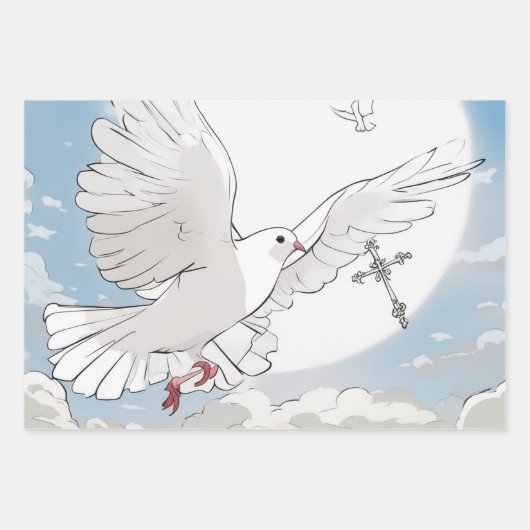 Tauben und Kreuzharmonie Geschenkpapier Set (Vorderseite 3)