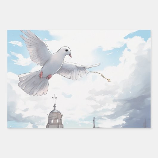 Tauben und Kreuzharmonie Geschenkpapier Set (Vorderseite 2)