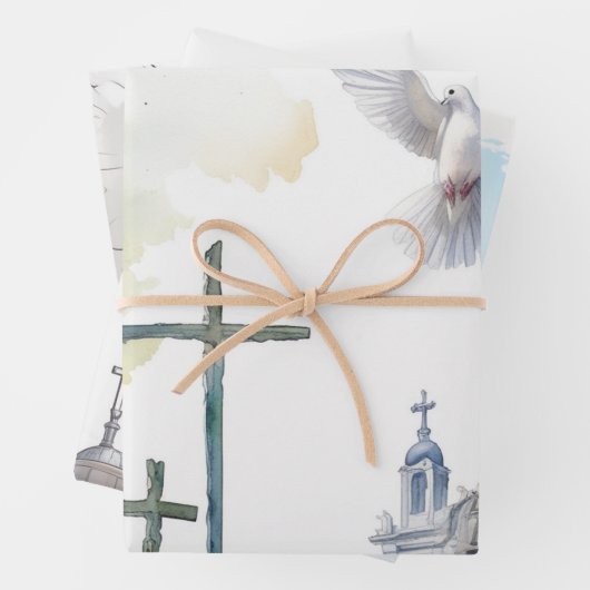 Tauben und Kreuzharmonie Geschenkpapier Set (Beispiel)