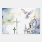 Tauben und Kreuzharmonie Geschenkpapier Set (Vorderseite)