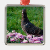 Tauben und Mums Ornament Aus Metall (Vorne)