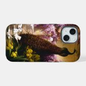 Tauben und Pfauen im Garten iPhone 15 Hülle (Rückseite (Horizontal))