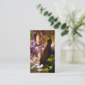 Tauben und Pfauen im Garten Visitenkarte (Stehend Vorderseite)