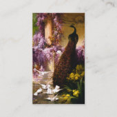 Tauben und Pfauen im Garten Visitenkarte (Vorderseite)