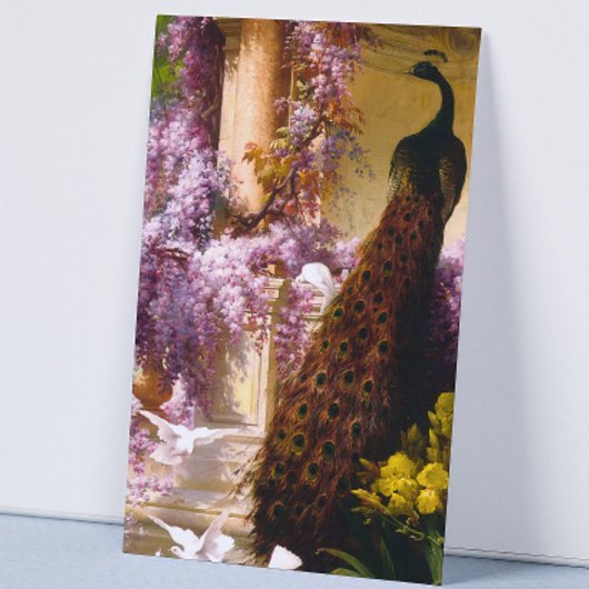 Tauben und Pfauen im Garten Visitenkarte