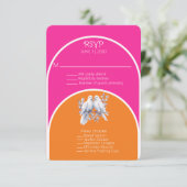 Tauben und Ringe Heiß rosa und Mandarine Arkiert (Stehend Vorderseite)