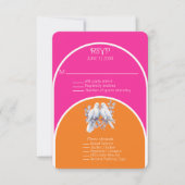 Tauben und Ringe Heiß rosa und Mandarine Arkiert (Vorderseite)