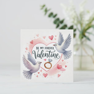 Tauben und Ringe Karte – Sei mein ewiger Valentins