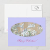 Tauben und Rose Feiertagspostkarte (Vorne/Hinten)