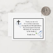 Tauben und überqueren nach der Beerdigung danke Ih Mitteilungskarte (Vorderseite/Rückseite Beispiel)