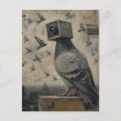 Tauben Vogel Kamera Collage Postkarte (Vorderseite)