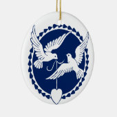 Tauben-Weihnachtsbaum-Dekoration Keramik Ornament (Rechts)