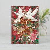 Tauben Weltfrieden real Folien Feiertagskarte (Stehend vorne)