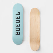 Taubenblauer Normallack mit Hexe-Zahl B0E0E6 Skateboard (Vorderseite)