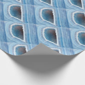Taubenblaues Geode Druzy Geschenkpapier (Ecke)