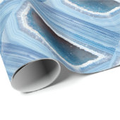 Taubenblaues Geode Druzy Geschenkpapier (Rolleneckpunkt)