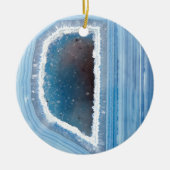 Taubenblaues Geode Druzy Keramikornament (Vorne)