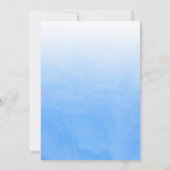 Taubenblaues Ombre Aquarell Einladung (Rückseite)