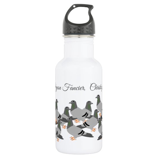 Taubendesign Wasserflasche aus Edelstahl (Vorderseite)