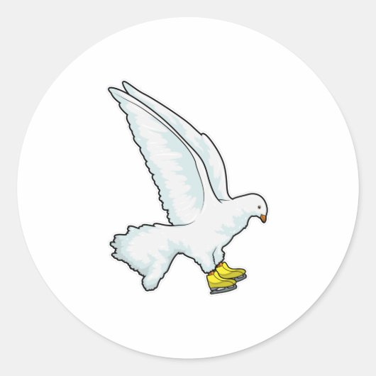 Taubeneis Skaten Ice Skate Runder Aufkleber (Vorderseite)