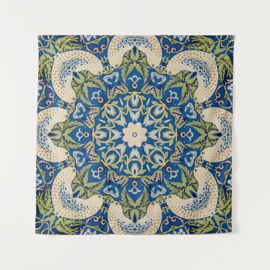 Taubengarten - Vintage Blume Wandteppich (Vorderseite)