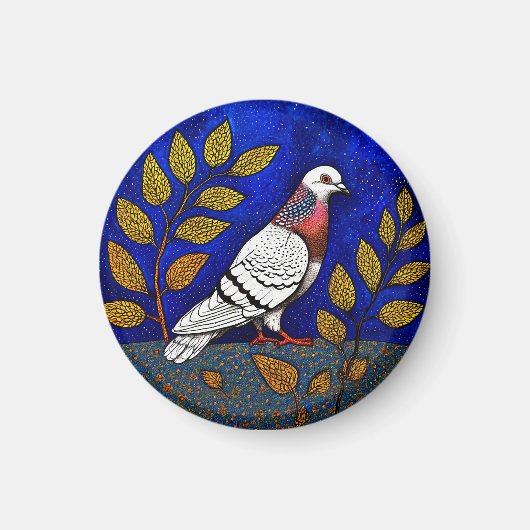 Taubenillustration Magnet (Vorne)